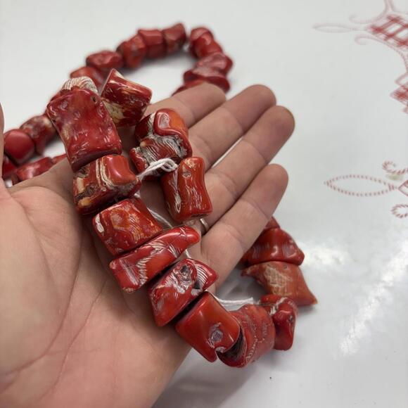 2 strands of coral beads for jewelry making/crafting